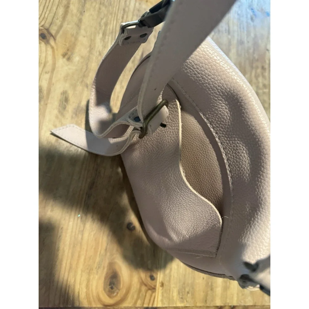 CALMA Genuine Leather Crossbody Bag Blush Pink Handcrafted in Spain